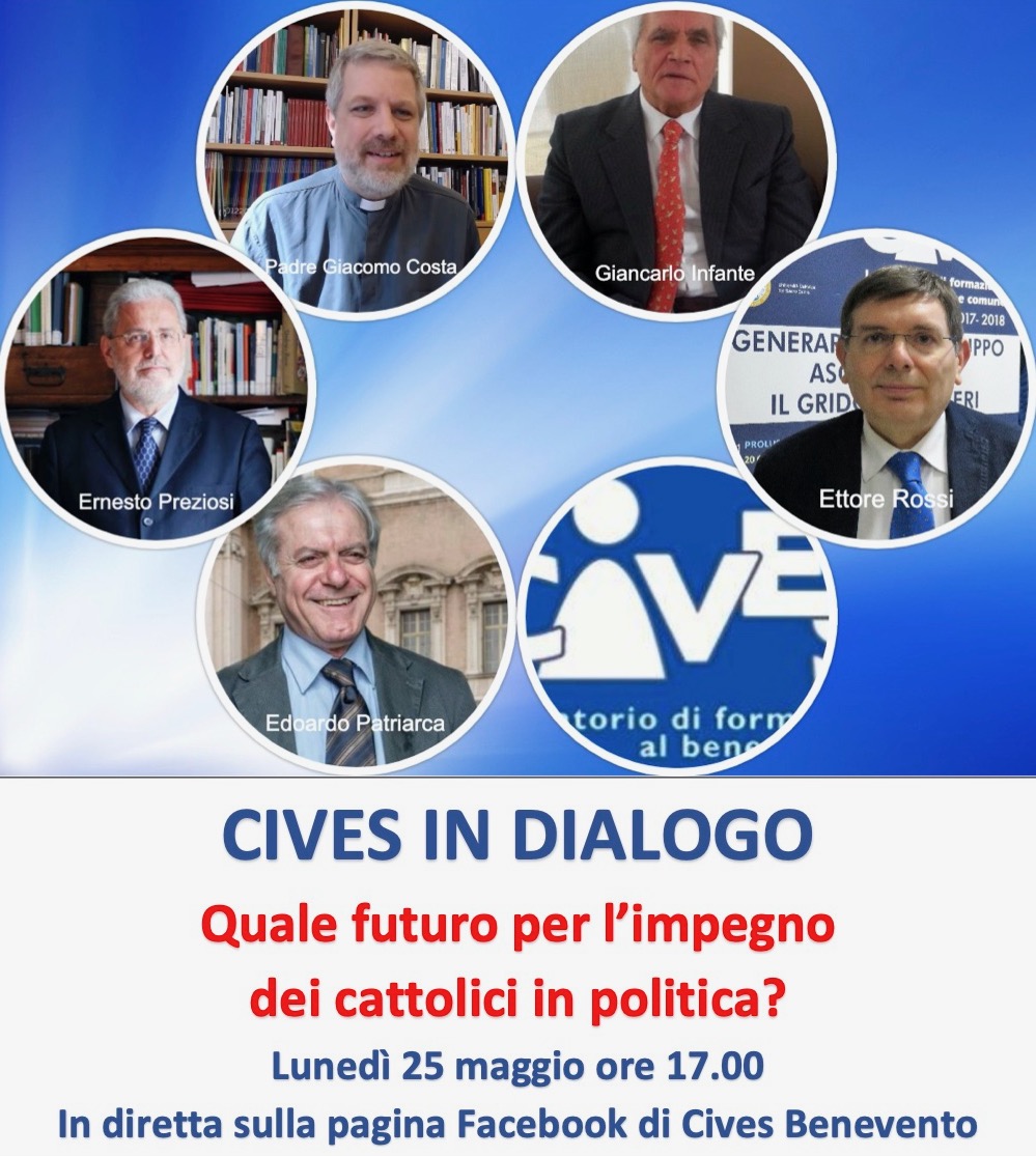 Benevento| Cives, oggi evento digitale sul tema “Quale futuro per l’impegno dei cattolici in polita?”