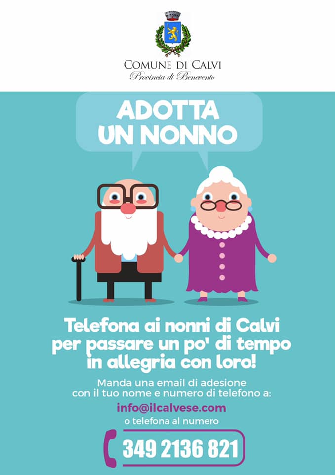 “Adotta un nonno”, attivato il servizio a Calvi