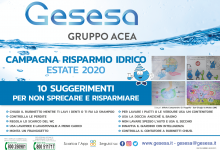 Gesesa: parte la campagna sul risparmio idrico “Estate 2020”