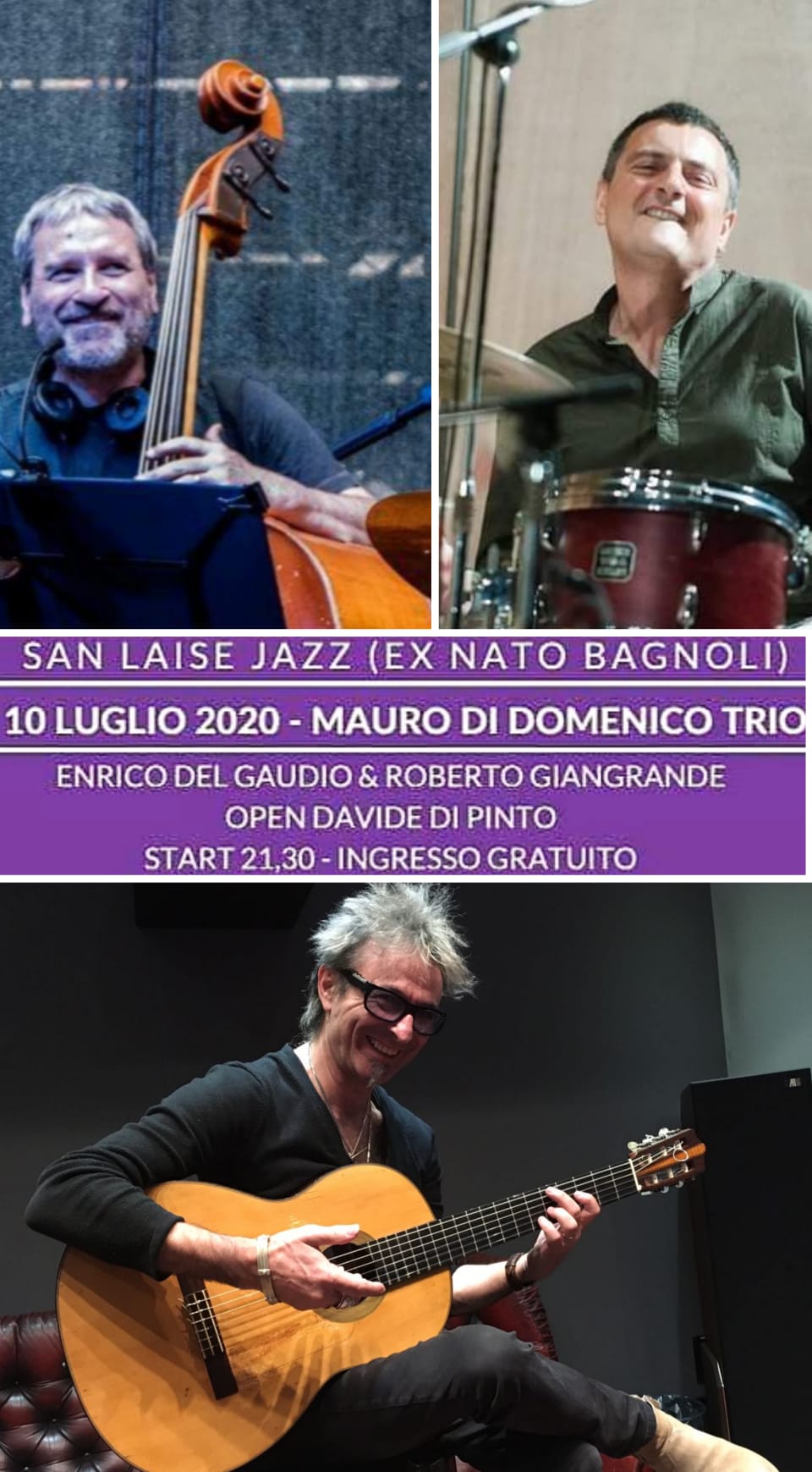 “Mauro Di Domenico Trio” apre la rassegna del parco San Laise