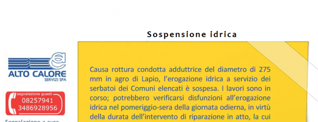 San Giorgio del Sannio| Alto Calore, ancora senza acqua e tanti disagi per i cittadini