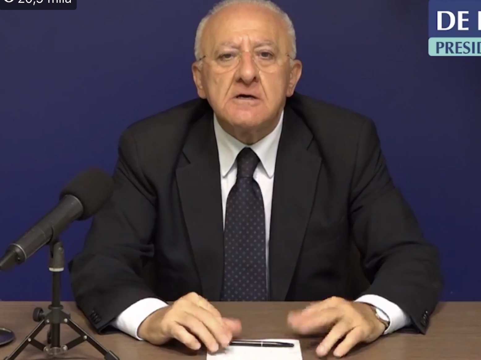 Covid-19, De Luca: “Oggi 180 nuovi positivi in Campania”