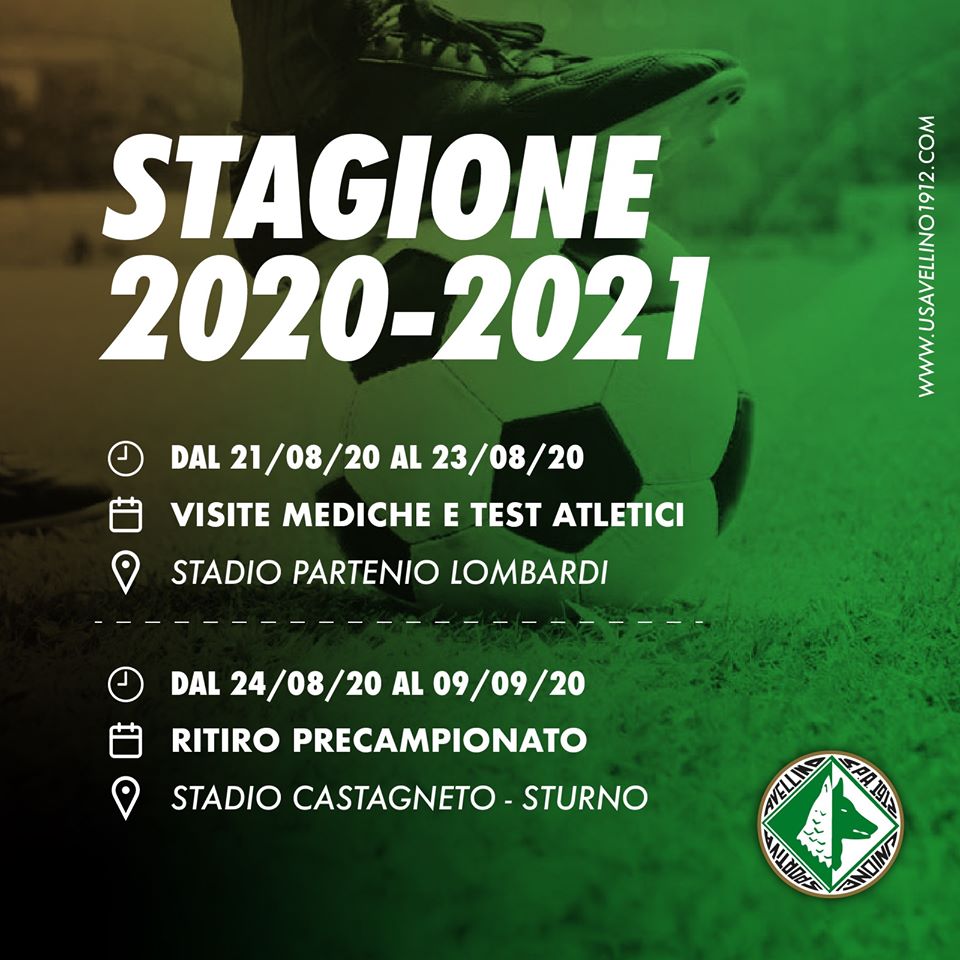 Avellino 2020/2021: start con il pre ritiro al “Partenio Lombardi”