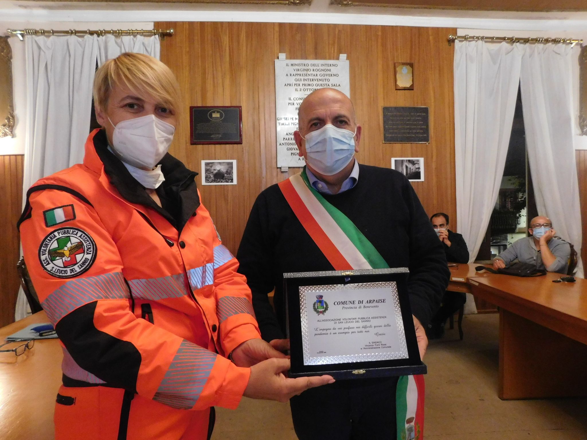 Arpaise| L’Amministrazione comunale consegna un riconoscimento all’Anpas di San Leucio Del Sannio