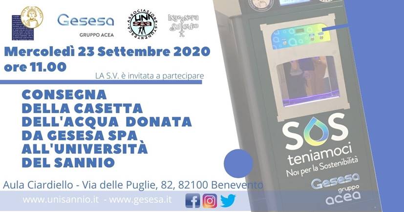 Benevento| Gesesa: prima “Casa dell’Acqua” all’Università del Sannio.