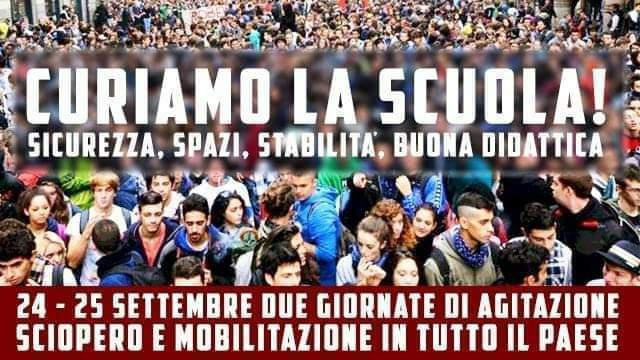 ‘Curiamo la scuola’, la Flaica Cub: la mobilitazione non si ferma! Prossimo appuntamento il 23 ottobre