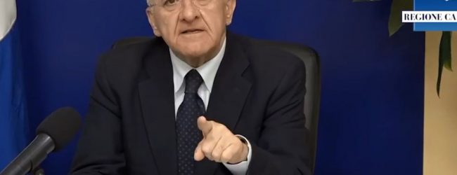 Covid, De Luca: “Nessuna ricreazione, occorre rigore assoluto”