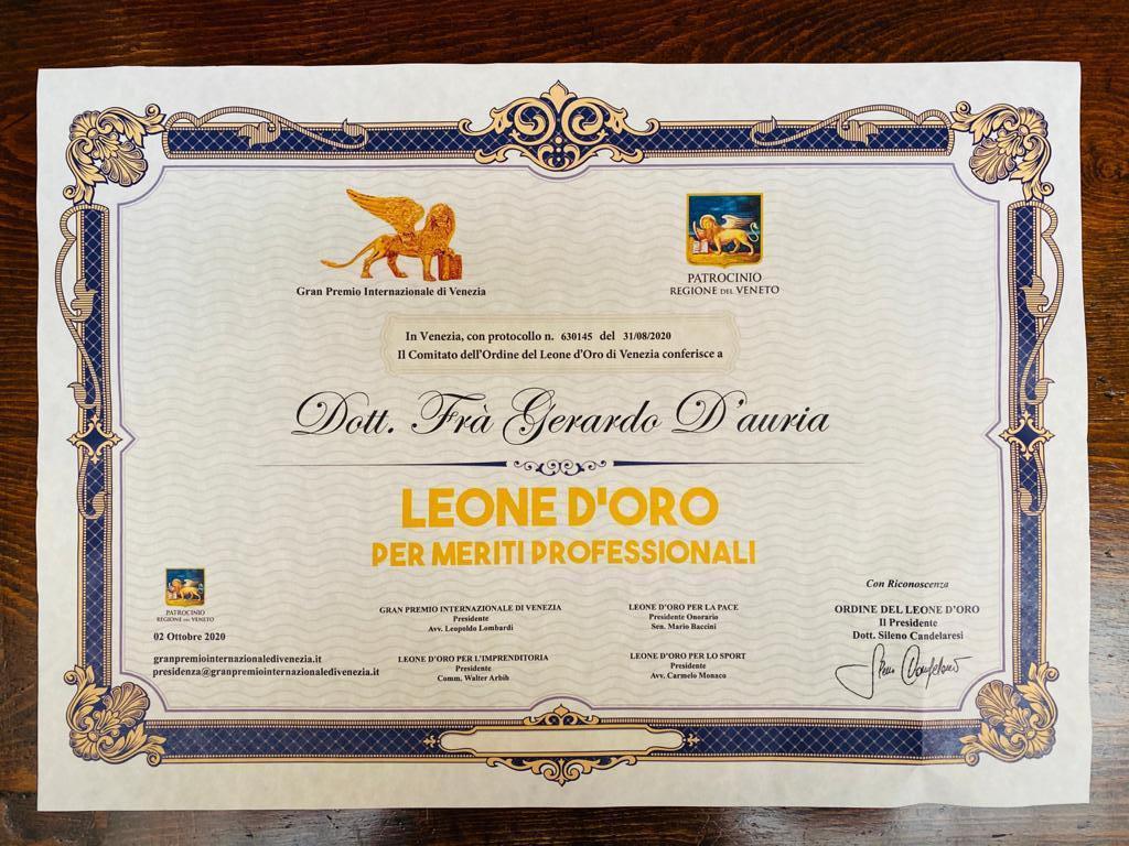 Benevento| Ordine dei Fatebenefratelli insignito a Venezia del ‘Leone D’Oro’