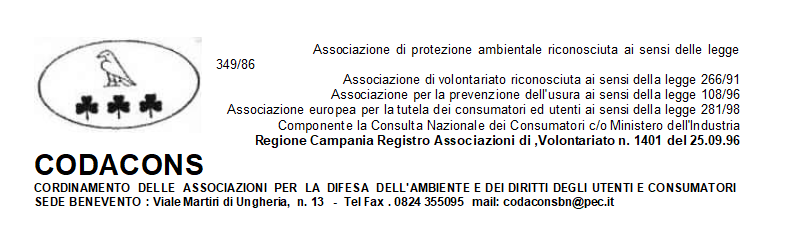 Codacons su scuole: Comune non ha ancora esibito i certificati che attestano la sicurezza degli edifici scolastici