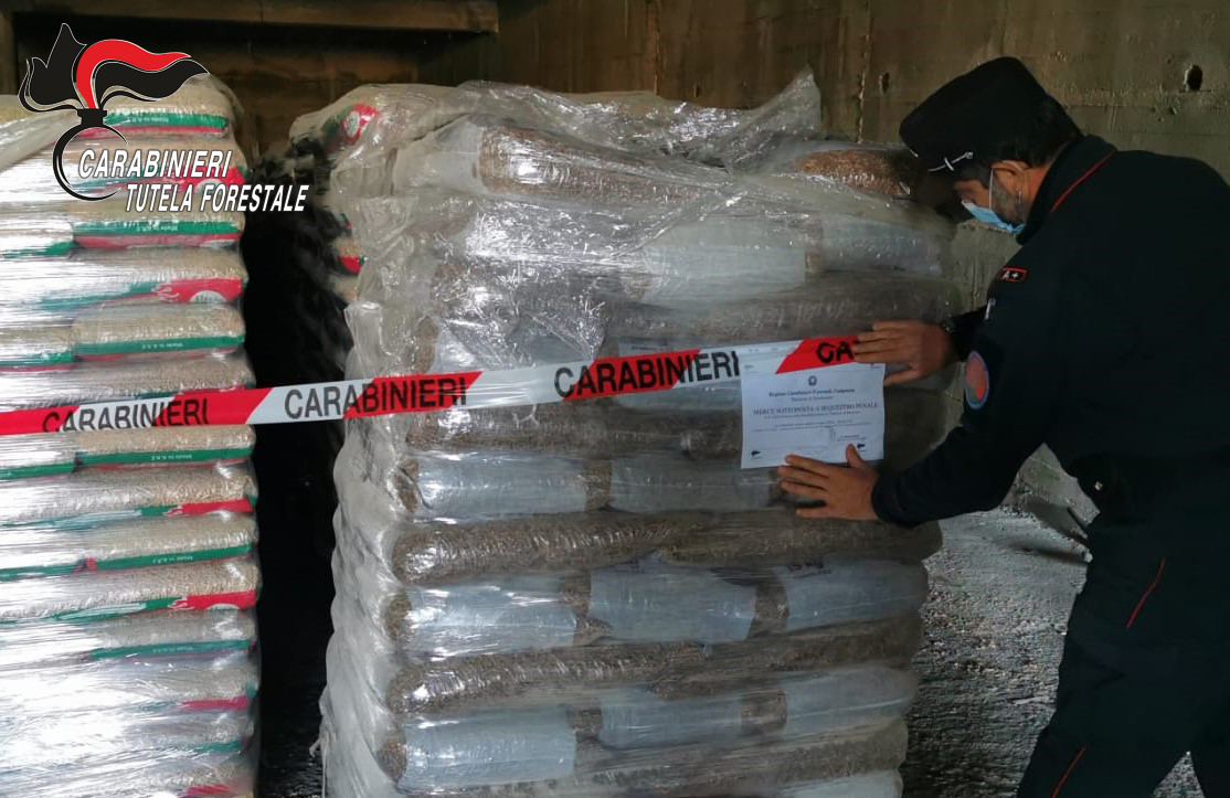 Parolise| Pellet contaminato, i carabinieri forestali ne sequestrano 270 quintali
