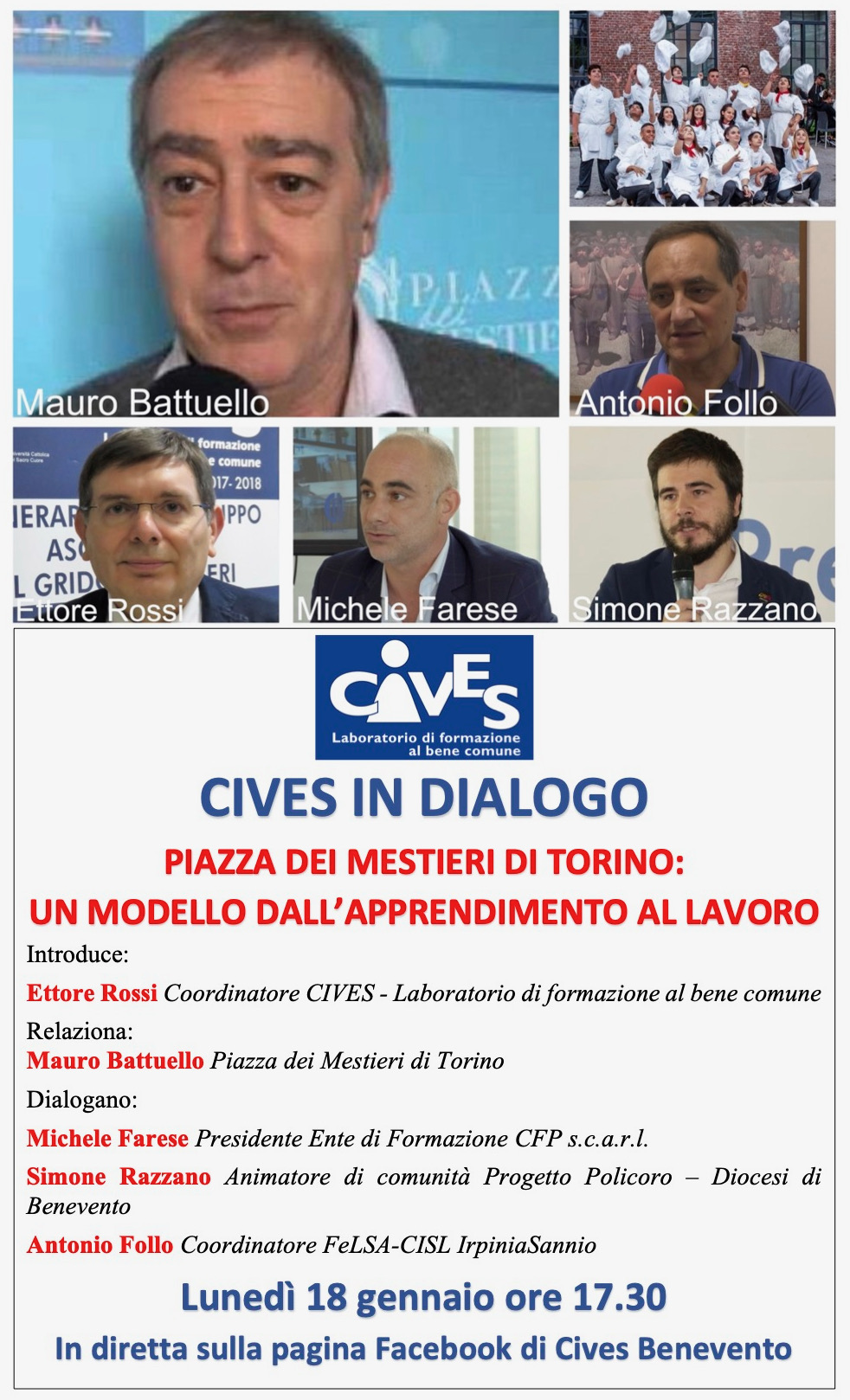 Benevento| CIVES in dialogo con Mauro Battuello di  Piazza dei Mestieri di Torino