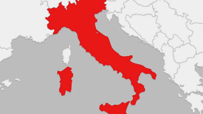 Covid: Italia rossa per Pasqua, da lunedi’ Regioni gialle passano in arancione