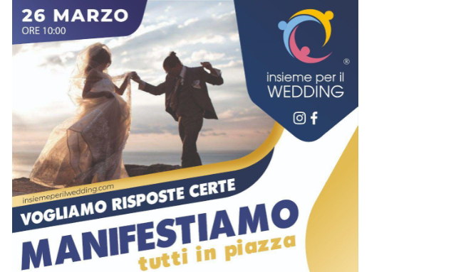 ‘Insieme per il wedding’, nuova protesta a Caserta: vogliamo una data certa di ripartenza