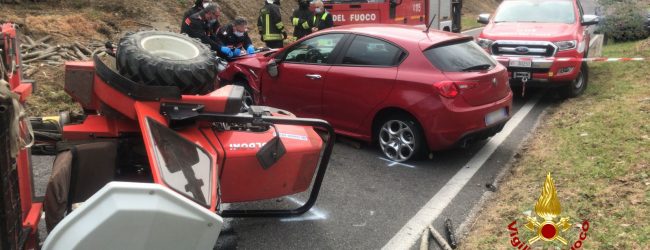 Mugnano| Scontro auto-trattore, 69enne incastrato grave in ospedale