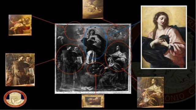 Sei parti di un dipinto tagliato restituite dai Carabinieri per la Tutela del Patrimonio Culturale al Comune di Montesarchio