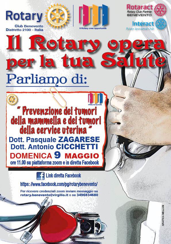 Il Rotary Club di Benevento opera per la tua salute”: domenica appuntamento con la “Prevenzione dei tumori della mammella  e dei tumori della cervice uterina”
