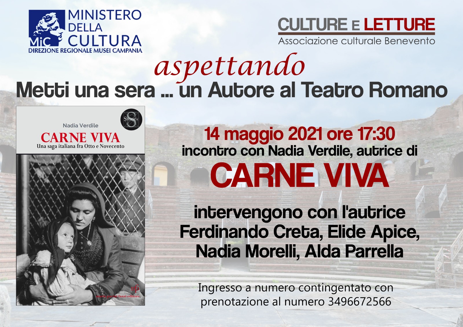 “Metti una sera un autore al Teatro Romano”, incontro con Nadia Verdile
