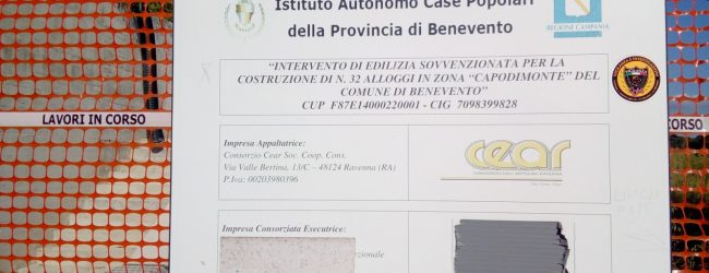 Benevento|Alloggi a Capodimonte, presto tavolo di confronto. Iorio (Sunia): si faccia presto