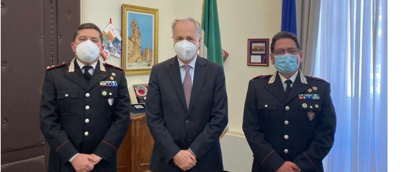Prefettura, il Prefetto di Benevento Torlontano riceve la visita del Generale di Brigata Ciro Lungo, Comandante Regionale dei Carabinieri Forestale “Campania”