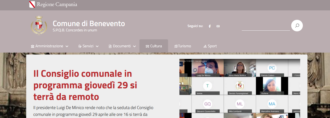 Nuovo sito per il comune di Benevento