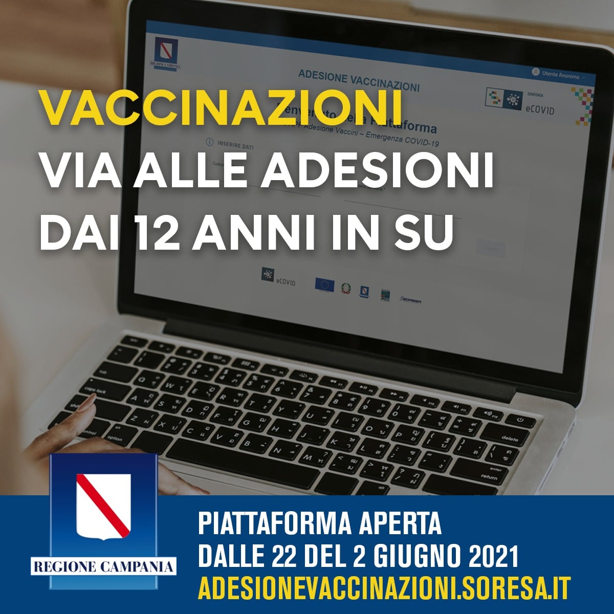 Vaccini, dalle 22 attiva la piattaforma per prenotazioni dai 12 anni in su
