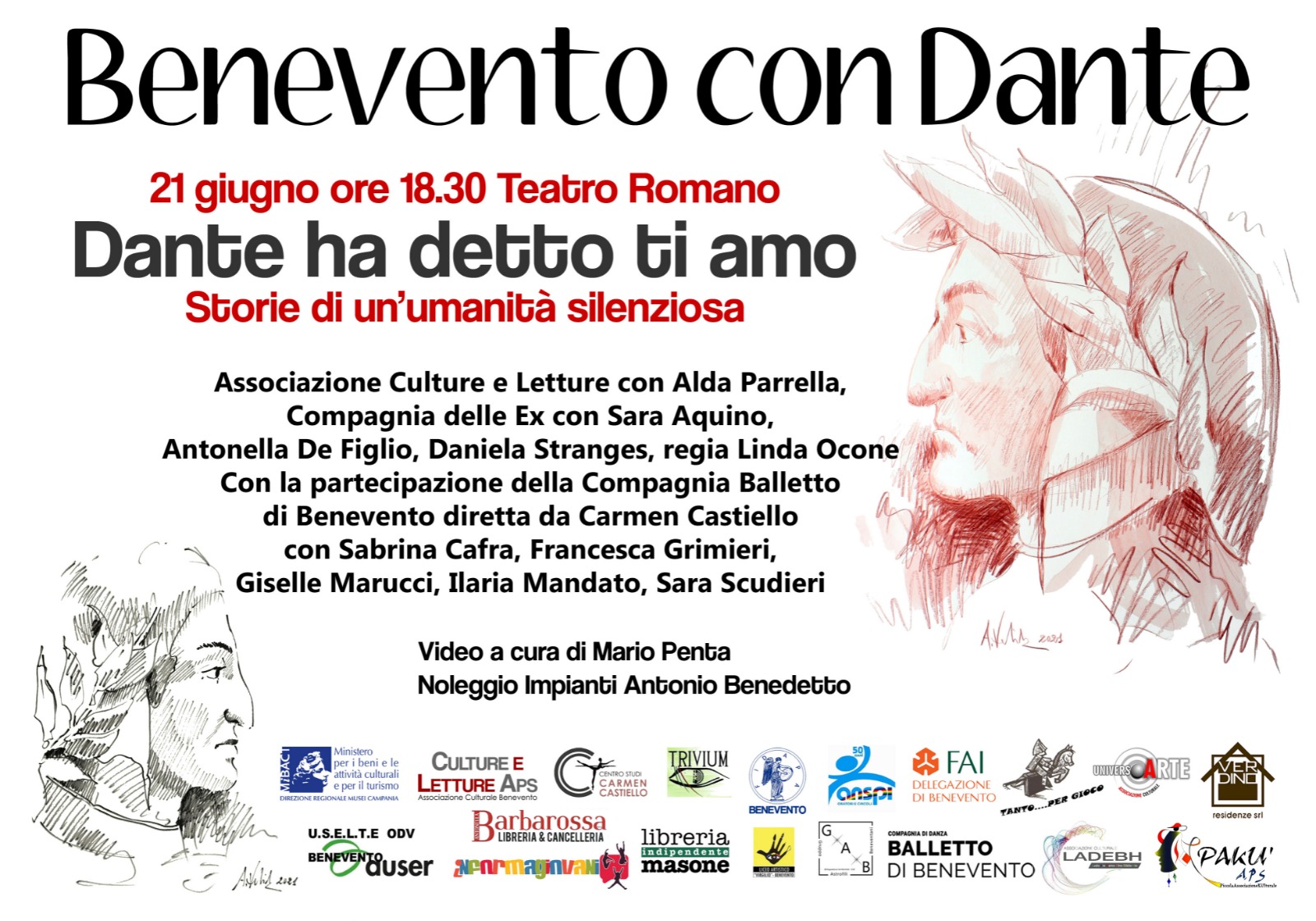 “Benevento con Dante”, il prossimo appuntamento è con la ‘Compagnia delle ex’ il 21 giugno al Teatro Romano