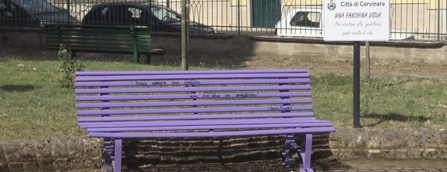 Cervinara|Una panchina viola in nome della ‘gentilezza’