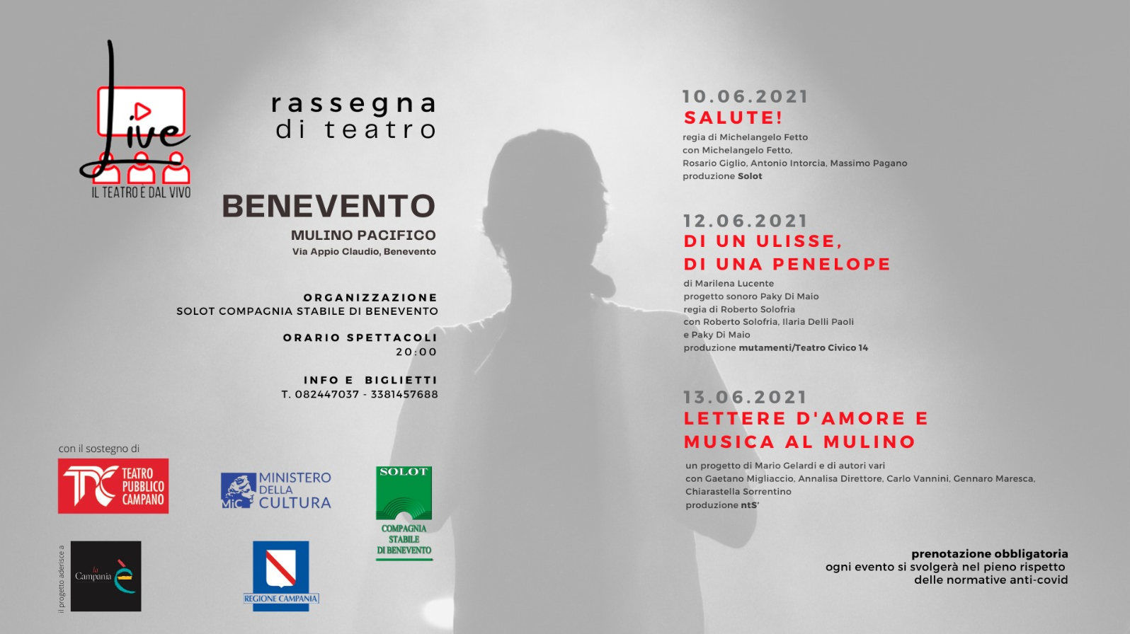 Benevento|Mulino Pacifico, parte la rassegna ‘LIVE! IL TEATRO È DAL VIVO’