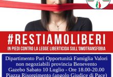 Sabato 10 luglio dalle 18 alle 20 gazebo informativo di FdI Sannio sul Ddl Zan