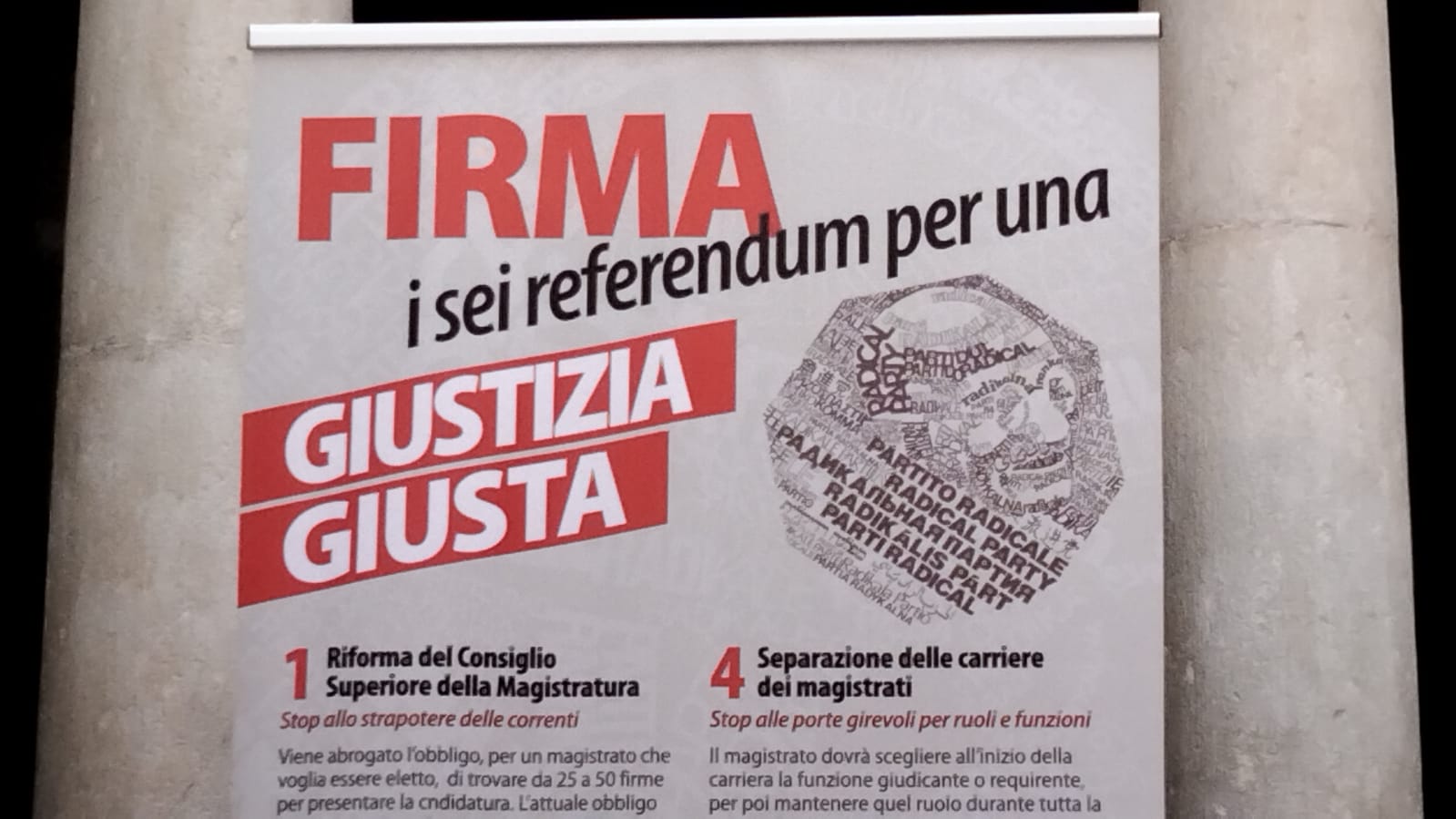 Giuistizia giusta, i sei quesiti referendari radicali