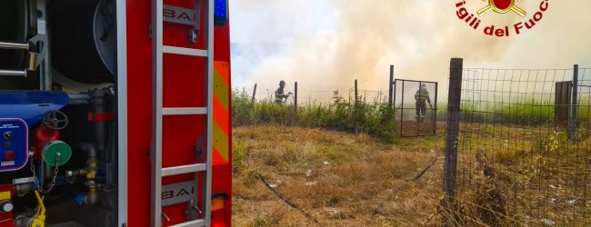 Incendio sul raccordo autostradale Avellino-Salerno, pronto intervento dei Vigili del Fuoco
