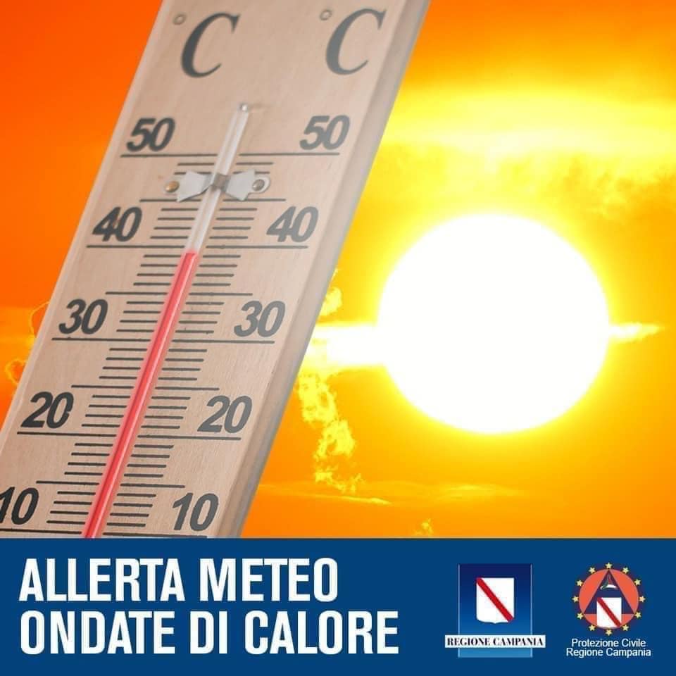 Campania, nuovo avviso della Protezione Civile per ondate di calore