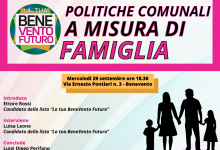 Politiche comunali a misura di famiglia”: domani incontro lista ‘La Tua BeneVento Futuro’
