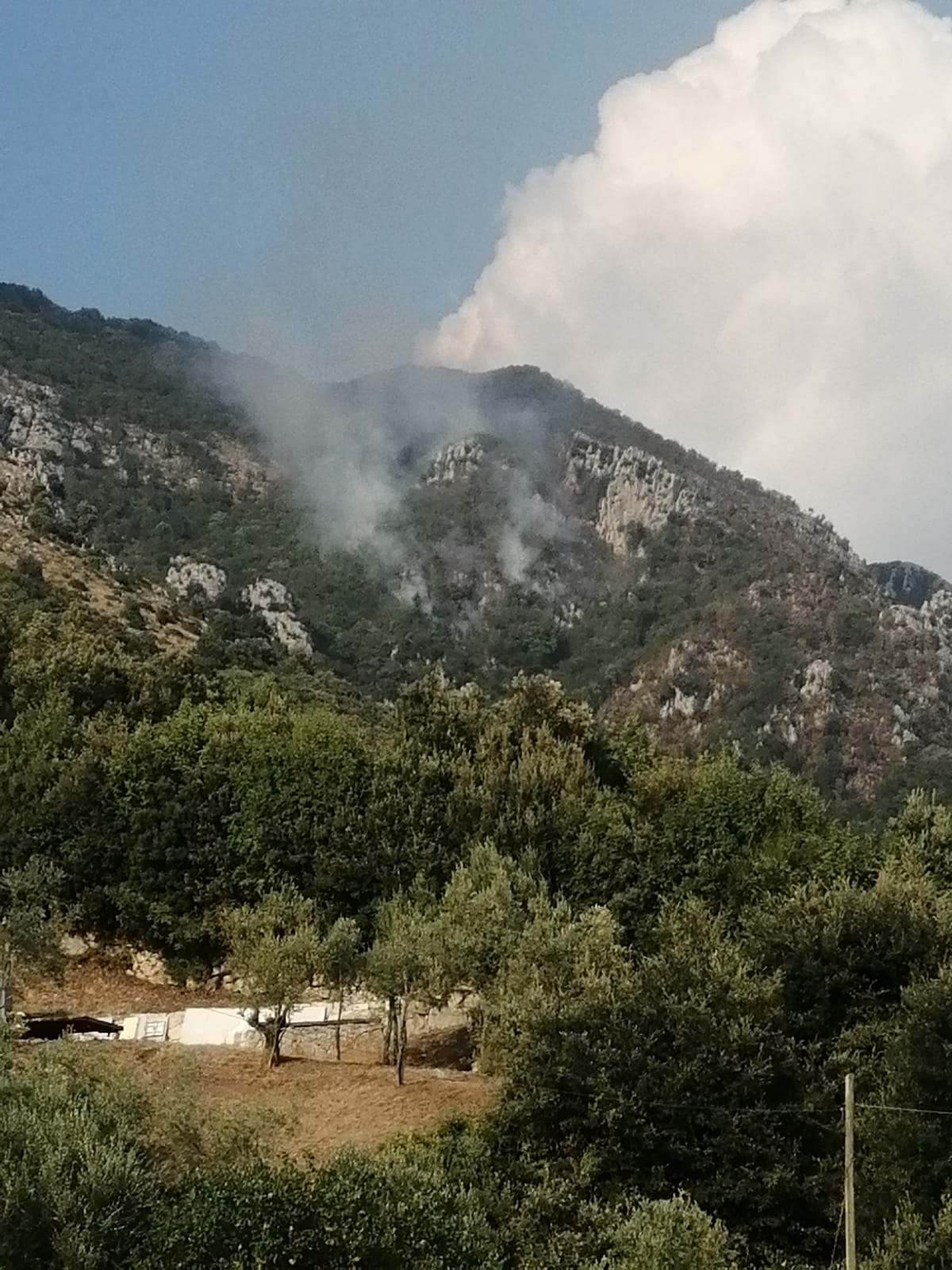 Faicchio, continua a bruciare il Monte Erbano