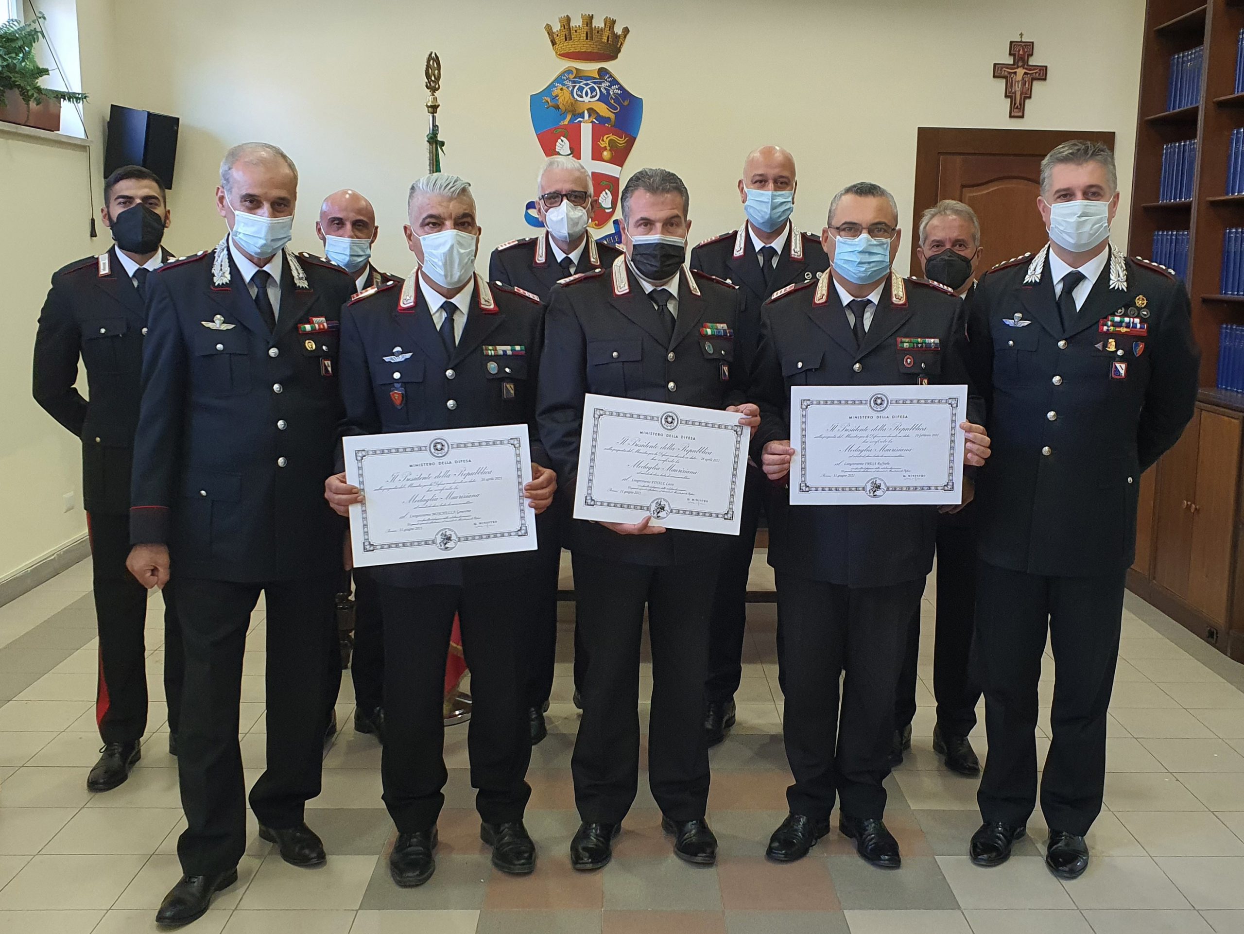 Avellino| Carabinieri, Medaglia Mauriziana al Merito per i luogotenenti carica speciale Fresa, Finale e Moschella