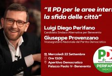 PD, a Benevento aperitivo con Perifano e Provenzano