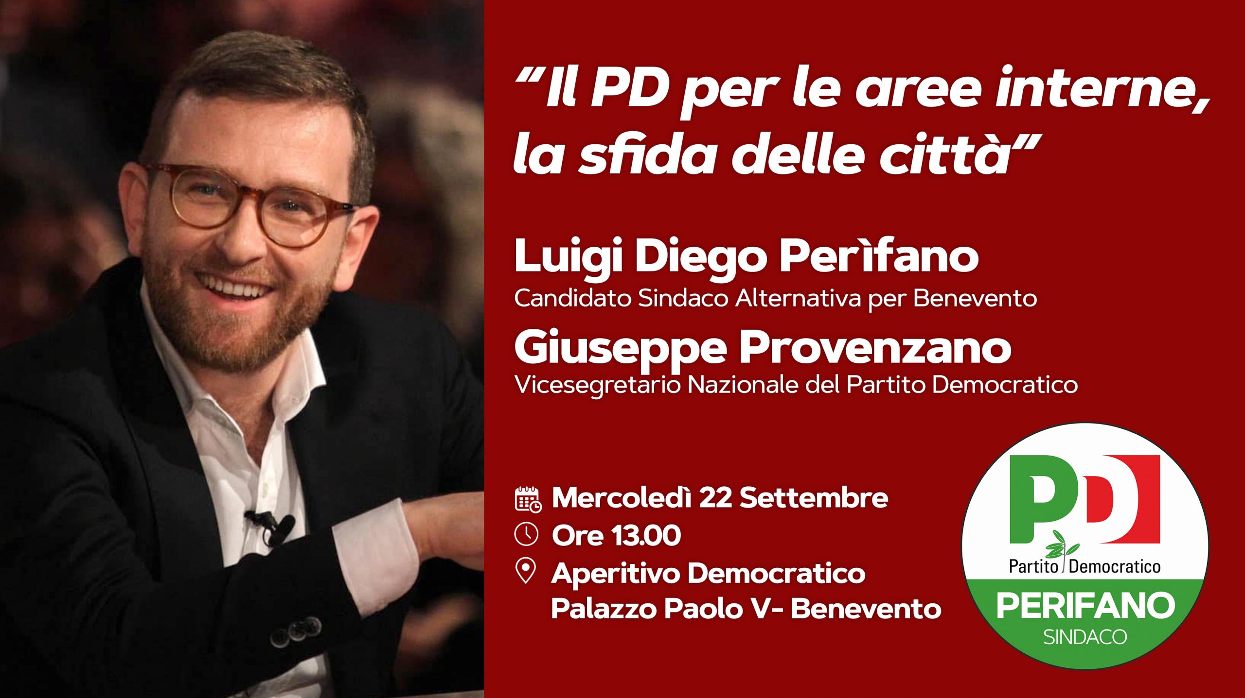 PD, a Benevento aperitivo con Perifano e Provenzano