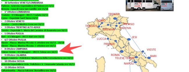 A Telese Terme il camper per la diagnosi e prevenzione dello scompenso cardiaco