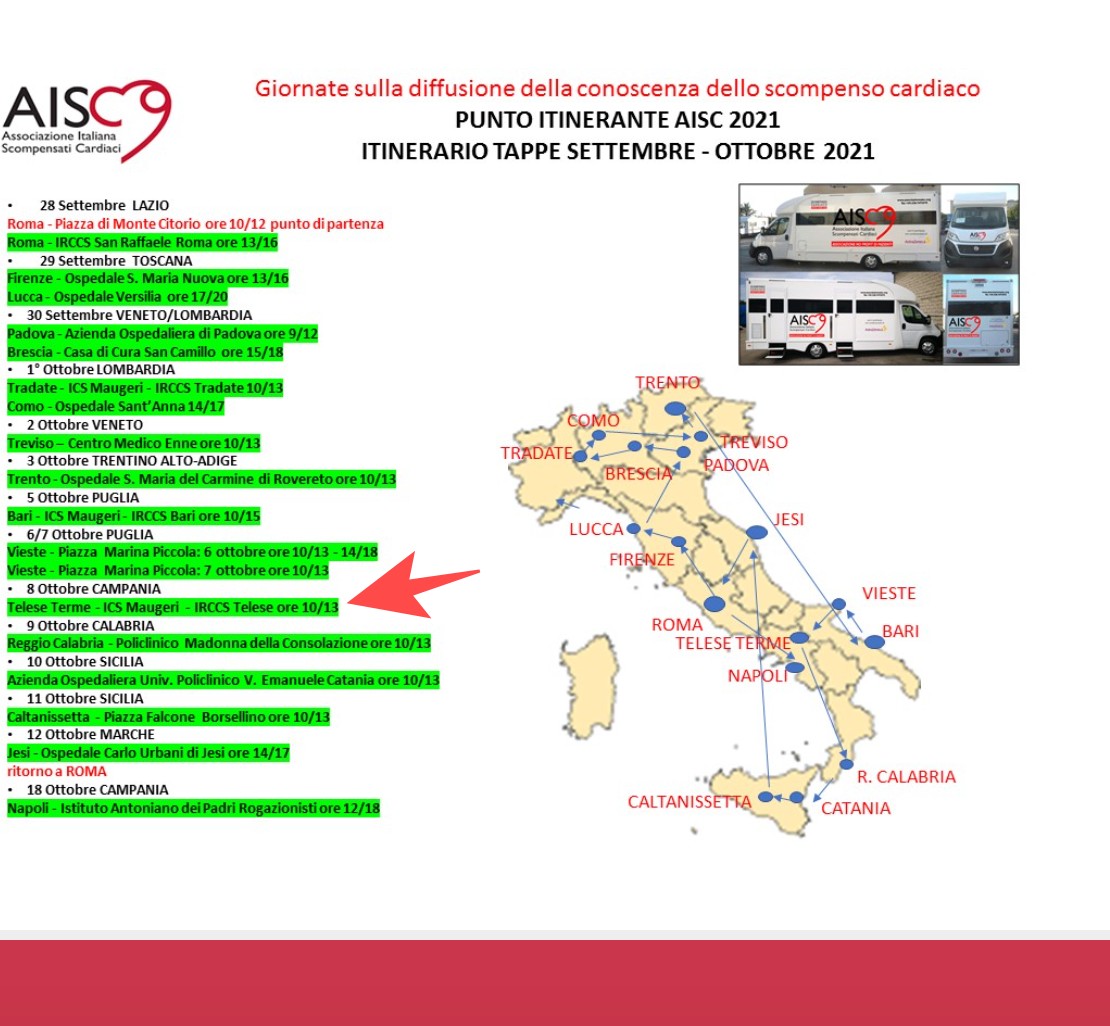 A Telese Terme il camper per la diagnosi e prevenzione dello scompenso cardiaco