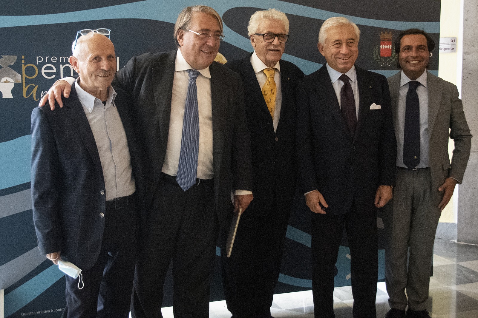 Giuseppe Leone, Roberto Napoletano, Alfonso Iaccarino, Antonio D’Amato e Mario Esposito al convegno del Premio