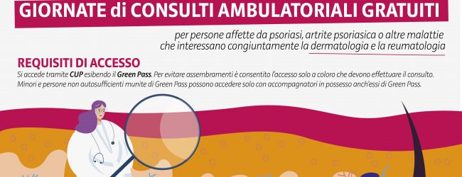 Al via “Porte Aperte DERMA REUMA” giornate di screening gratuiti per patologie derma-reumatolgiche