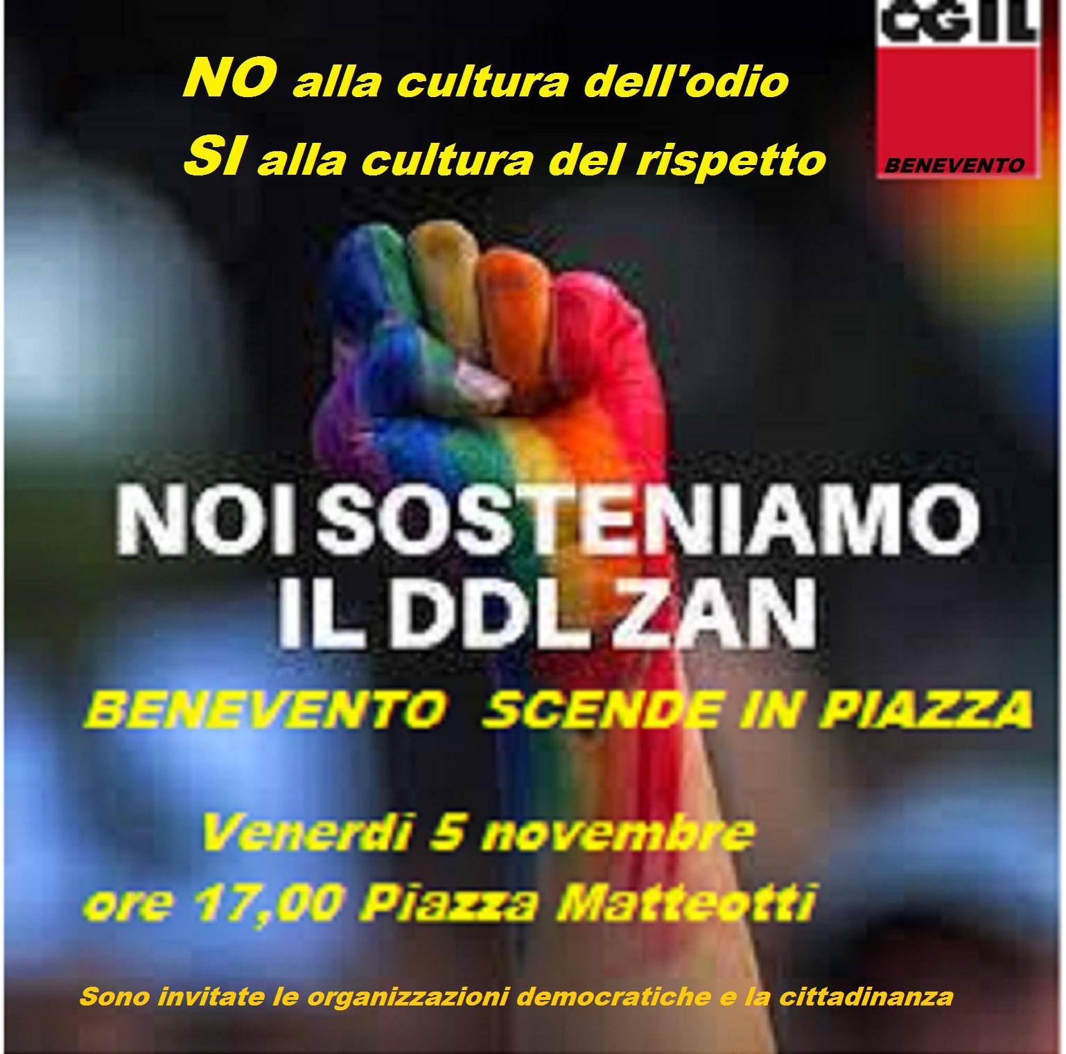 DDL Zan: Benevento scende in piazza