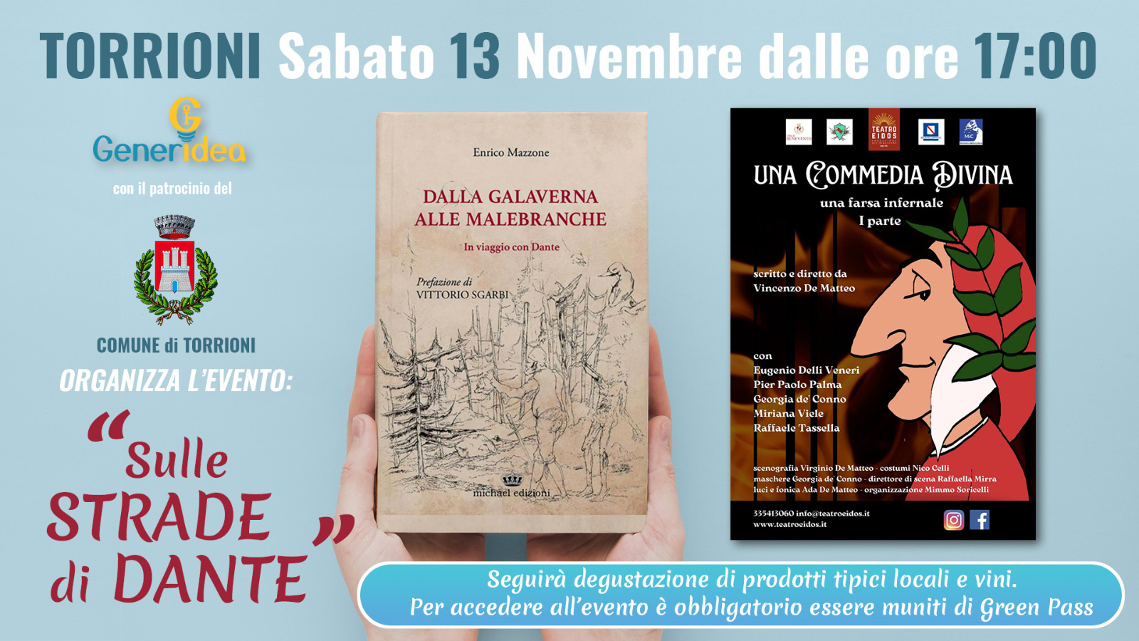 Sabato 13 novembre a Torrioni “Sulle Strade di Dante” con la presentazione del libro di Enrico Mazzone