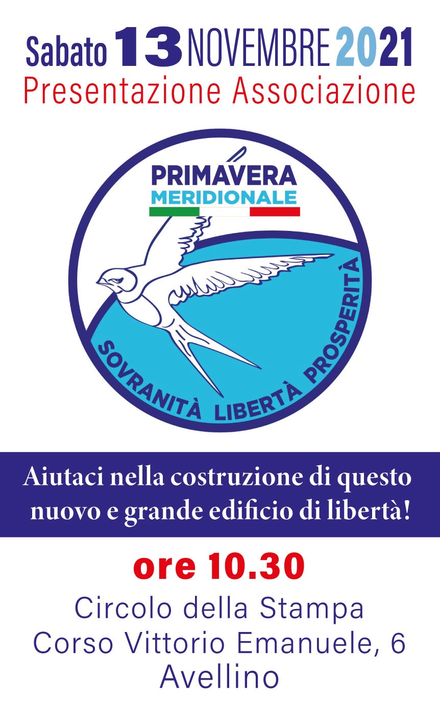 Avellino| “Primavera Meridionale”, domani al Circolo della Stampa la presentazione dell’associazione