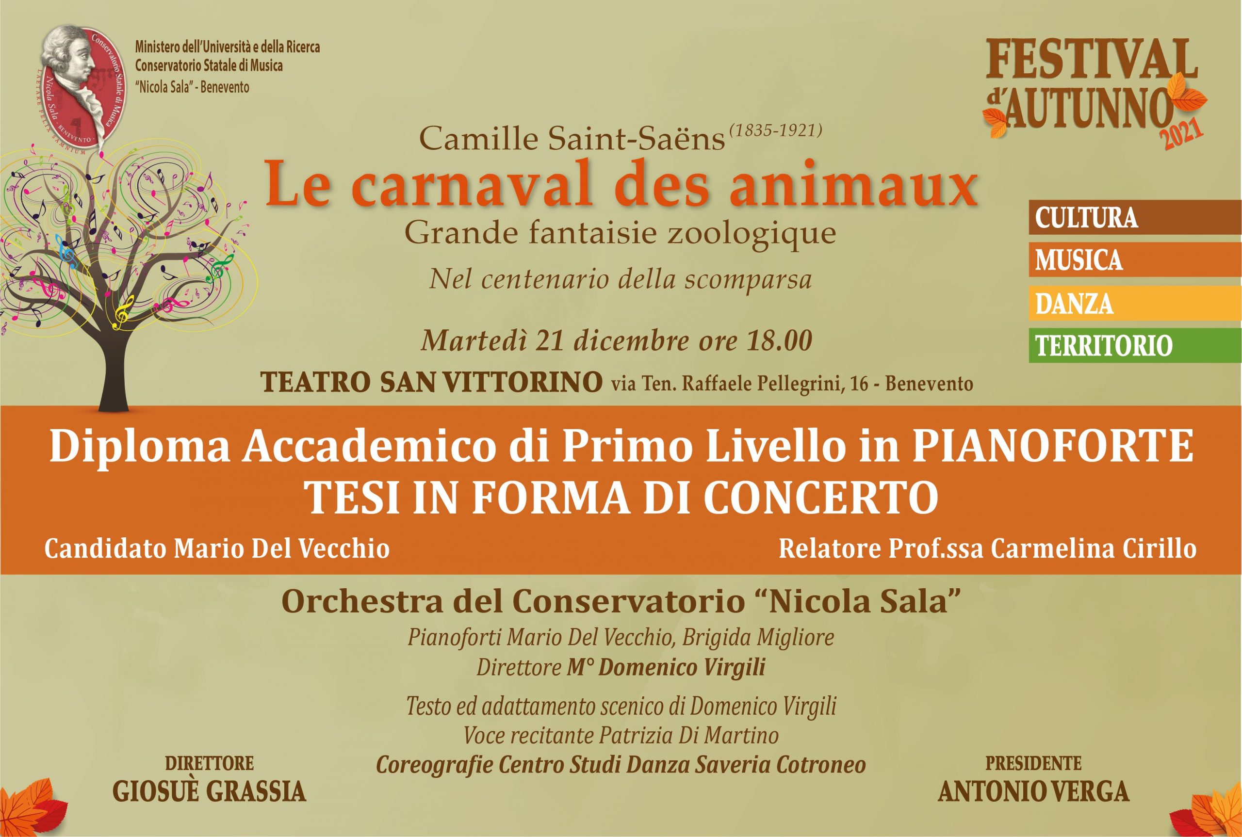 Benevento| Conservatorio “Nicola Sala”, domani ultimo appuntamento del “Festival d’Autunno”