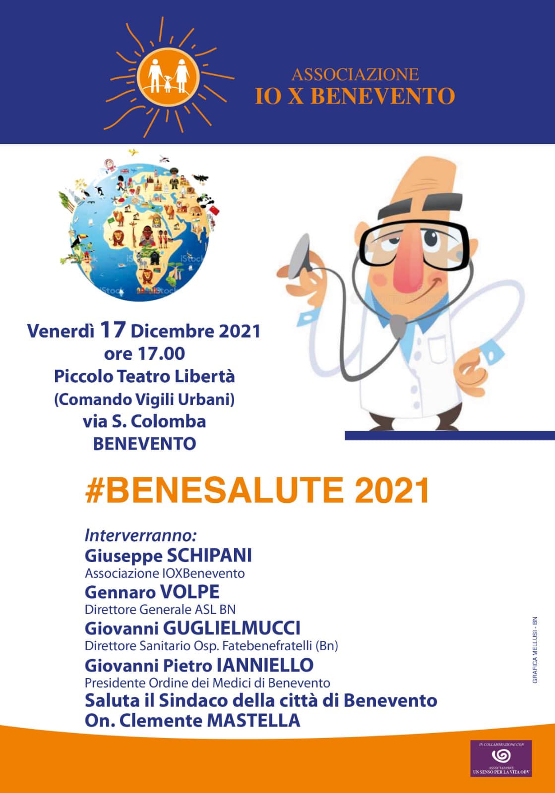 #BeneSalute 2021, domani evento al Piccolo Teatro Liberta’ di Benevento