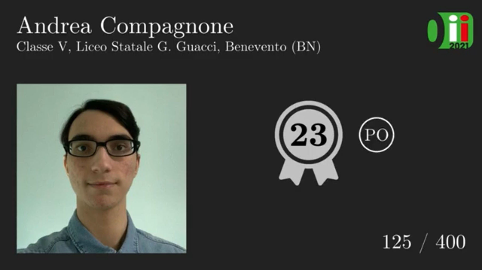 Benevento, studente del Liceo Guacci alle Olimpiadi Internazionali di Informatica