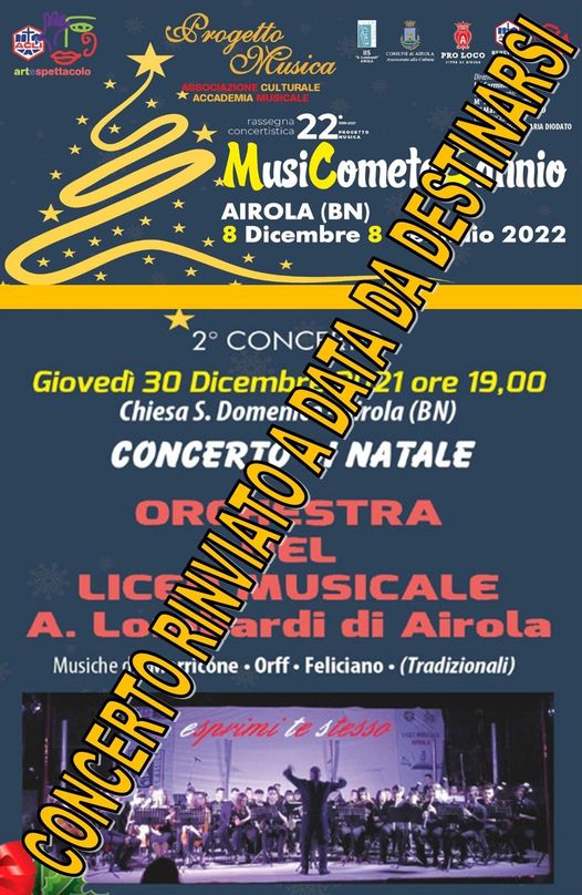 Accademia Progetto Musica, rinviata la rassegna MusiCometa Sannio