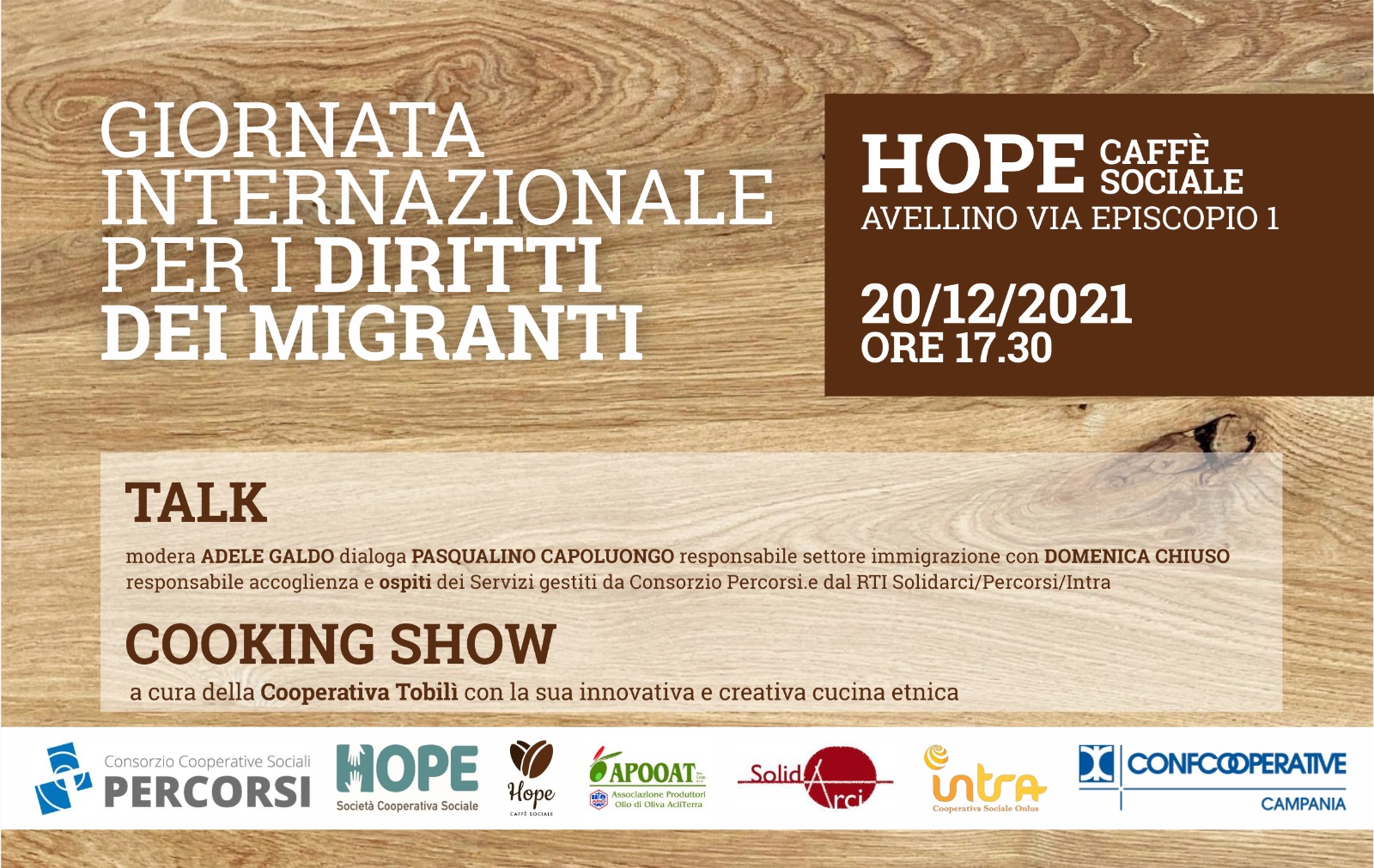 Avellino| Giornata dei Migranti, domani lo show cooking organizzato dal Consorzio Percorsi