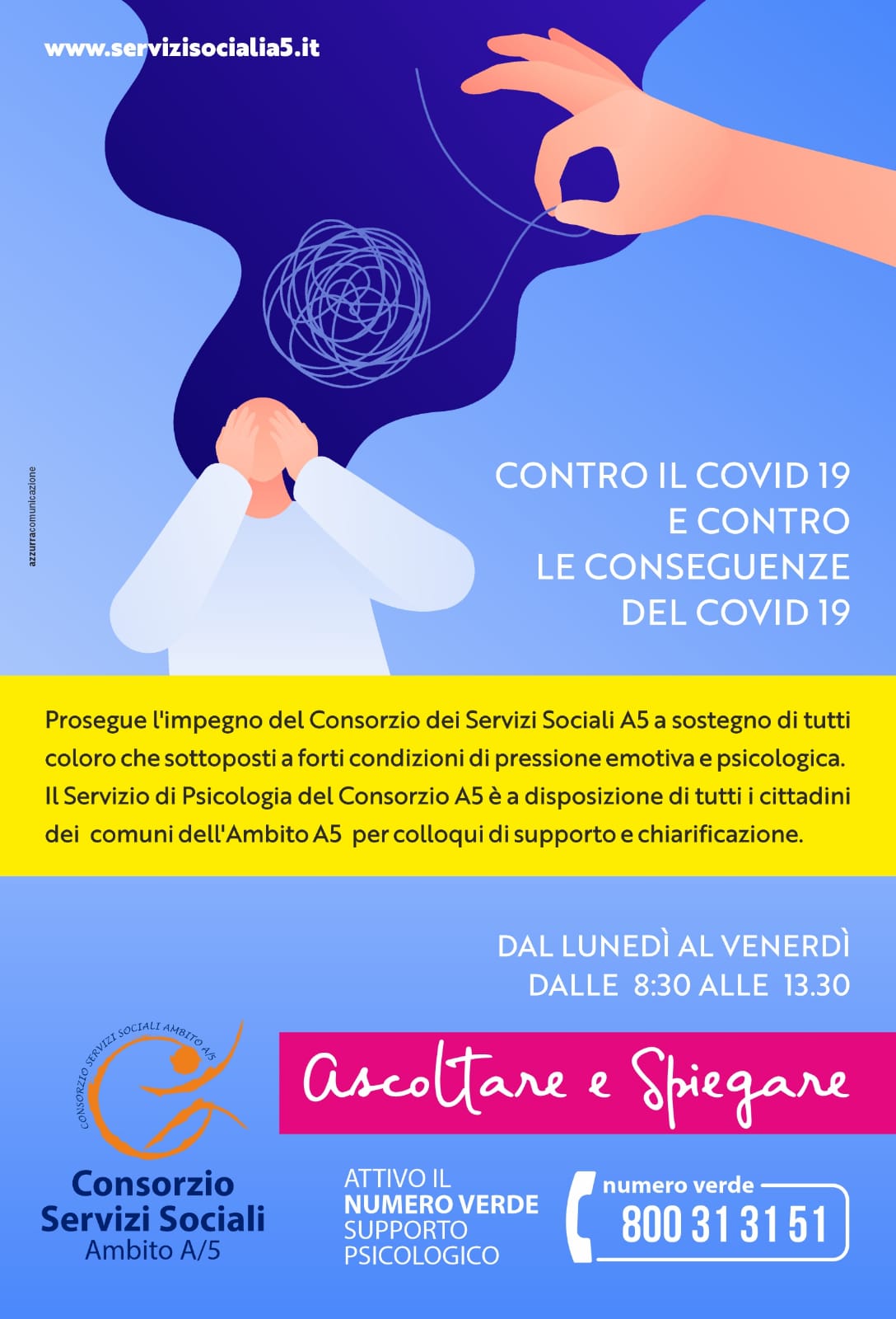 Atripalda|Paura da covid: il supporto psicologico del consorzio riferimento per decine di famiglie De Blasio: “tra i primi in italia, servizio fondamentale per i cittadini”
